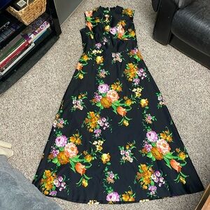 Vintage 70s wrap bust maxi dress